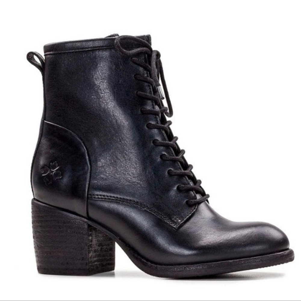 PATRICIA NASH Sicily Leather Block Heel Combat Boot Size 7.5